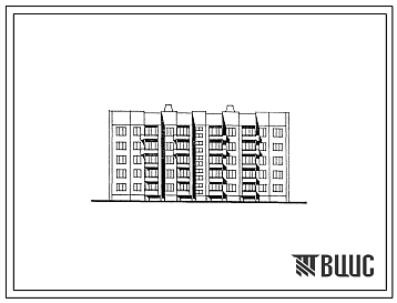 Фасады Типовой проект 122-096см.13.88 Блок-секция рядовая-торцевая для малосемейных 5-этажная 39-квартирная 1-2. Для Якутской АССР