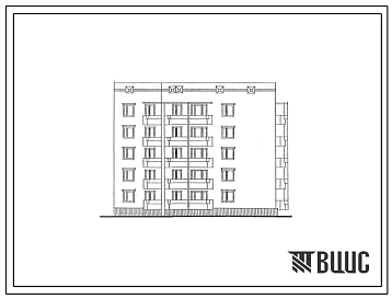 Фасады Типовой проект 67-053с.13.86 Блок-секция торцевая 5-этажная 15-квартирная 1Б-3Б-4Б (правая)