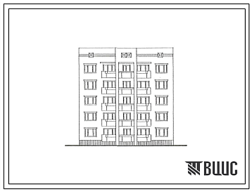 Фасады Типовой проект 67-054с.13.86 Блок-секция рядовая 5-этажная 10-квартирная 2Б-3Б