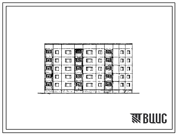 Фасады Типовой проект 97-0273c.86 Пятиэтажная блок-секция 20-квартирная поворотная с внутренним углом 135 градусов.Сейсмичность 7 баллов.