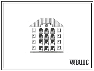 Фасады Типовой проект 118-192-37с.13.89 ЧЕТЫРЕХЭТАЖНЫЙ 8-КВАРТИРНЫЙ ЖИЛОЙ ДОМ 3-4