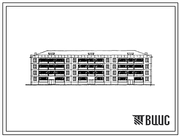 Фасады Типовой проект 111-97-413c.13.89 4-этажный 24-квартирный жилой дом на базе серии 97 КОПЭ для г. Ленинакана Армянской ССР