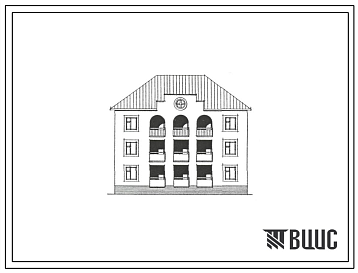 Фасады Типовой проект 118-192-39с.13.89 ТРЕХЭТАЖНЫЙ 6-КВАРТИРНЫЙ ЖИЛОЙ ДОМ 3-4
