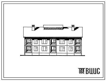 Фасады Типовой проект 97-0336с.88 Блок-секция 2-этажная 8-квартирная рядовая 1-2-3-3
