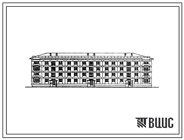 Фасады Типовой проект 113-24-204c.86 Четырехэтажный трехсекционный жилой дом на 32 квартиры