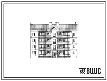 Фасады Типовой проект 47-035с.13.89 Блок-секция рядовая 4-этажная на 12 квартир (однокомнатных – 4, двухкомнатных – 4, трехкомнатных – 4). Общая площадь квартир 773 м2