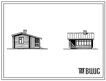 Фасады Типовой проект 186-115-188.87 Однокомнатный садовый летний домик. Площадь, м2: общая 16,5, веранды 18,2