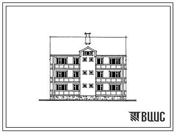 Фасады Типовой проект 89-0127.13.89 Блок-секция рядовая 3-этажная 6-квартирная с 3-комнатными квартирами (для строительства в Белорусской ССР)