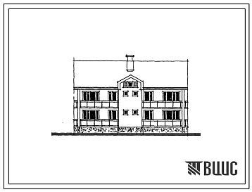 Фасады Типовой проект 89-0118.13.87 Блок-секция рядовая 2-этажная 4-квратирная с 3-комнатными квартирами. Для строительства в Белорусской ССР.