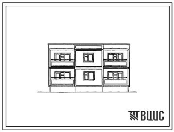 Фасады Типовой проект 171-210-44.13.86 Двухэтажный двухквартирный жилой дом с поэтажным расположением квартир типа 3Б-4Б для строительства в сельской местности БССР