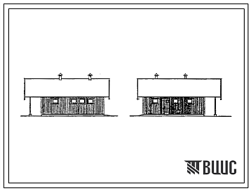 Фасады Типовой проект 191-115-108 Постройка для содержания скота и птицы с максимальным набором помещений, без кормокухни (тип I). Общая площадь 65 м2 (СТЕНЫ ИЗ ДЕРЕВЯННЫХ ПАНЕЛЕЙ, Перекрытия деревянные. Одноэтажные, Мансардные, Одноэтажные, Хозяйственные строен