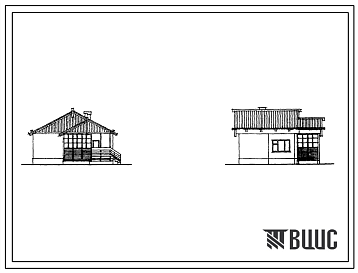 Фасады Типовой проект 181-93-33.83 Одноэтажный одноквартирный жилой дом с двухкомнатной квартирой для государственного и кооперативно-колхозного строительства