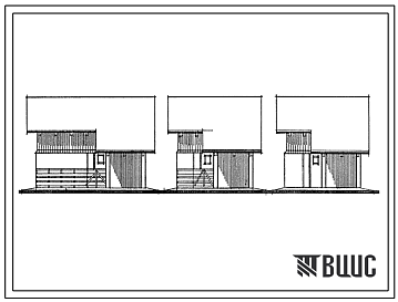 Фасады Типовой проект 194-16-122.13.88 Хозяйственные постройки типов XII-I, XII-II, XII-III со стенами из кирпича (для строительства в Ленинградской области)