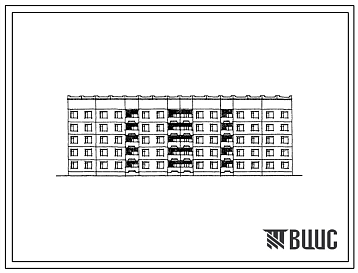 Фасады Типовой проект 135-0159/1.2 5-этажная блок-секция общежития для рабочих и служащих на 203 места с ячейками на 3-4 человека для общежитий на 407 и 422 человека