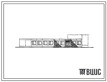 Фасады Типовой проект 281-8-135-2 Одноэтажный блок обслуживания с входным вестибюлем общежитий для рабочих и служащих на 200 – 400 мест. Здание в панельных конструкциях серии 135. Стены из керамзитобетонных панелей.
