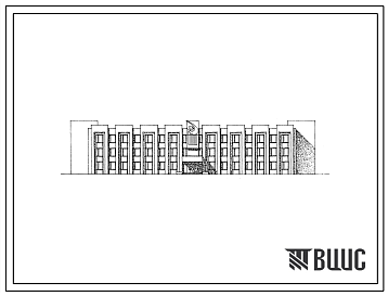 Фасады Типовой проект 264-20-73.87 Здание райкома КПСС, стены кирпичные, тип 1А