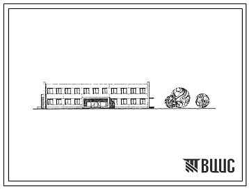 Фасады Типовой проект 262-20-51/77 Административное здание для поселка с населением 3000-4000 жителей. Для строительства в 1В климатическом подрайоне, 2 и 3 климатических районах