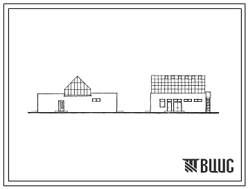 Фасады Типовой проект 224-9-192.86 Учебно-хозяйственный блок с теплицей. Для строительства в городах и поселках городского типа