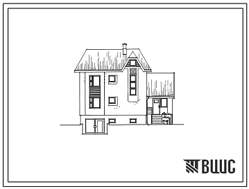 Фасады Типовой проект 148-235-20.2.13.90 2-этажный 1-квартирный 5-комнатный жилой дом с квартирой в двух уровнях. Вариант жилого дома с цокольным этажом (для строительства в Белорусской ССР)