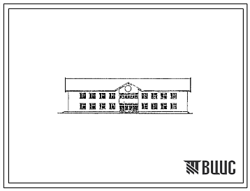 Фасады Типовой проект 264-20-60 Административное здание на 35 рабочих мест (симметричное решение)