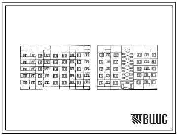 Фасады Типовой проект 90-0275.13.89 5-этажная поворотная блок-секция на 20 квартир 2-2-3-4 (правая) (для строительства в Белорусской ССР)