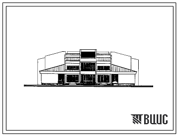 Фасады Типовой проект 264-12-296.13.88 Сельский клуб на 400 посетителей (зал на 300 мест) со стенами из кирпича (для Украинской ССР)
