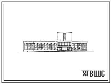 Фасады Типовой проект 264-12-171 Сельский дом культуры с залом на 400 мест и административными помещениями. Для строительства во IIВ климатическом  подрайоне Белорусской ССР.