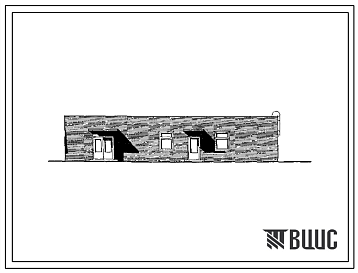 Фасады Типовой проект 254-9-111.86 Хозяйственный корпус  дома-интерната, больничного типа для престарелых и инвалидов на 300 мест. Здание одноэтажное. Стены из кирпича.