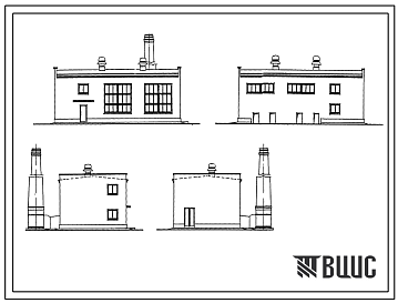 Фасады Типовой проект 903-1-1 Котельная отопительная с 4 водогрейными котлами Э5-Д1.