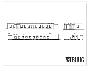 Фасады Типовой проект 254-2-17с Фельдшерско-акушерский пункт со стационаром на 2 койки. Стены из кирпича.