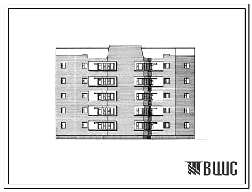 Фасады Типовой проект 68-013 Блок-секция пятиэтажная 20-квартирная поворотная с внутренним углом 2Б.2Б.2Б.2Б.