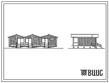 Фасады Типовой проект 246-9-24 Летний утепленный 3-х комнатный домик для учреждений отдыха на 6 человек