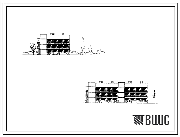 Фасады Типовой проект 244-04-61с Летние спальные корпуса на 54, 108 и 216 мест для туристских баз