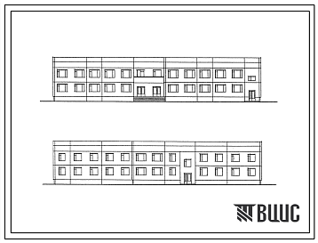 Фасады Типовой проект 241-5-135-78 2-этажный спальный корпус на 80 мест (для пионерского лагеря-базы отдыха на 400/300 мест). Для строительства в 1В климатическом подрайоне, 2 и 3 климатических районах.