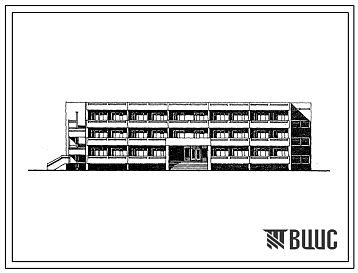 Фасады Типовой проект 241-5-135-77с.85 Спальный корпус на 98-120 мест для пионерского лагеря-базы отдыха. Для строительства в 3 и 4 климатических районах сейсмичностью 7 и 8 баллов