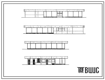 Фасады Типовой проект IX-16-11 Продовольственный магазин на 20 условных рабочих мест для строительства в г. Москве