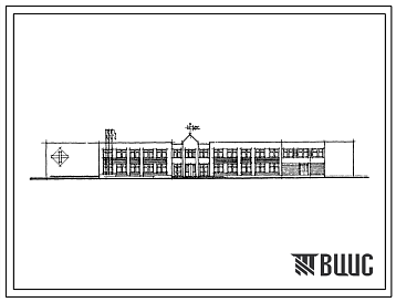 Фасады Типовой проект 224-1-645.2.88 Средняя общеобразовательная школа на 11 классов (320 учащихся) со стенами из кирпича. Конструктивный вариант школы приспосабливаемой под лечебное учреждение (БХП)