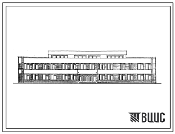 Фасады Типовой проект 224-1-447.85 Средняя общеобразовательная школа на 11 классов (198 учащихся). Для строительства во 2В климатическом подрайоне Белорусской ССР