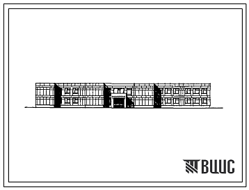 Фасады Типовой проект 223-1-412.83 Школа на 9 классов (345-360 учащихся). Здание двухэтажное. Стены из крупных легкобетонных блоков.