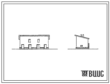 Фасады Типовой проект 411-9-19.91 Животноводческий блок при двухквартирном двухкомнатном кордоне
