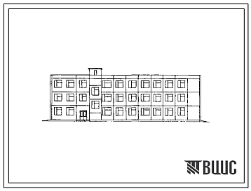 Фасады Типовой проект 501-6-24.12.88 Административно-бытовое здание для грузовых районов железнодорожных станций с бытовыми помещениями на 300 человек
