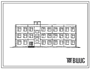 Фасады Типовой проект 501-6-23.12.88 Административно-бытовое здание с бытовыми помещениями 200 человек (для грузовых районов железнодорожных станций)