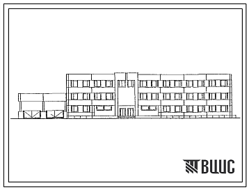 Фасады Типовой проект 416-1-249с.91 Административно-бытовой корпус автотранспортного предприятия на 100 грузовых автомобилей в год (для южных районов)