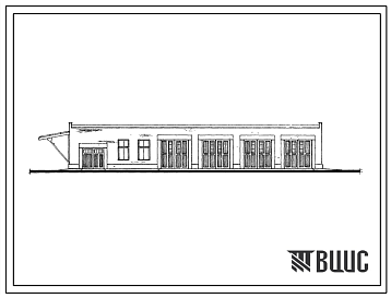 Фасады Типовой проект 505-11/70 Гараж на 10 автопогрузчиков и 10 электропогрузчиков в портах МРФ.