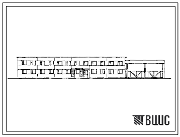 Фасады Типовой проект 416-4-111.86 Бытовой корпус с контрольно-техническим пунктом открытой стоянки со зданиями и сооружениями для технического обслуживания и текущего ремонта на 150 грузовых автомобилей