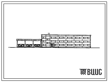 Фасады Типовой проект 416-1-168.86 Административно-бытовой корпус гаража 115 автобусов (в крупнопанельных бескаркасных конструкциях)