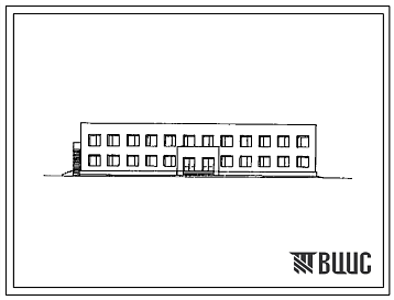 Фасады Типовой проект 416-1-258.92 Административно-бытовой корпус диагностической станции ГАИ пропускной способностью 60 тыс. автомобилей в год (с кирпичными стенами)