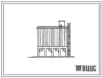 Фасады Типовой проект 705-1-223.12.89 Силосный корпус прирельсового склада для пылевидных удобрений и химмелиорантов вместимостью 4800 т. Размеры здания - 12x24 м. Расчетная температура: -30°С. Стены - железобетонные силосные полигональные блоки. Покрытие - желе