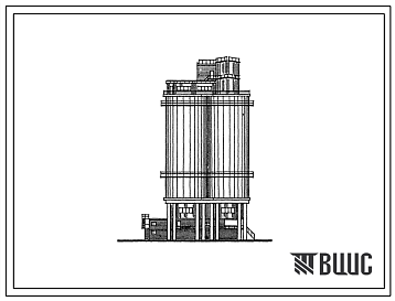 Фасады Типовой проект 708-45.89 Силосный склад известняковой муки вместимостью 12 тыс. т