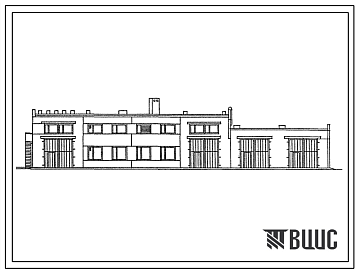 Фасады Типовой проект 503-1-54.86 Гараж на 5 автопогрузчиков и 6 электропогрузчиков. Стены из легкобетонных панелей